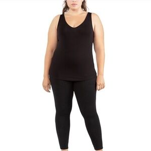 Black Tape REVERSIBLE SCOOP/V TANK Top Black. Size 3X